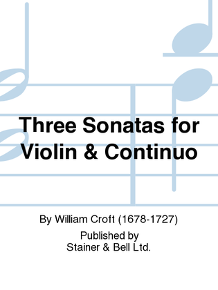 Book cover for Three Sonatas for Violin & Continuo