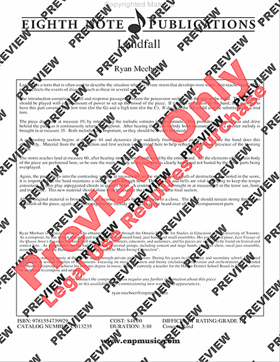 Landfall Concert Band scores gallery preview page 3