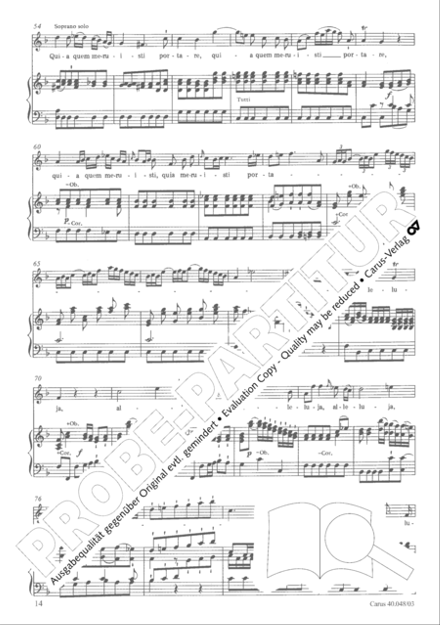 Regina coeli in B-Flat Major, K. 127 4-Part scores gallery preview page 19