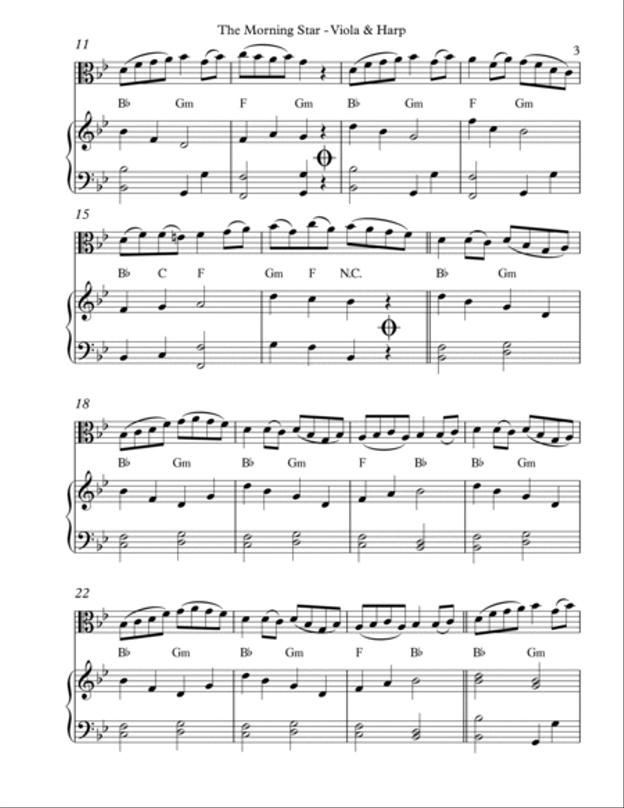 The Morning Star, Duet for Viola & Harp String Duet scores gallery preview page 3