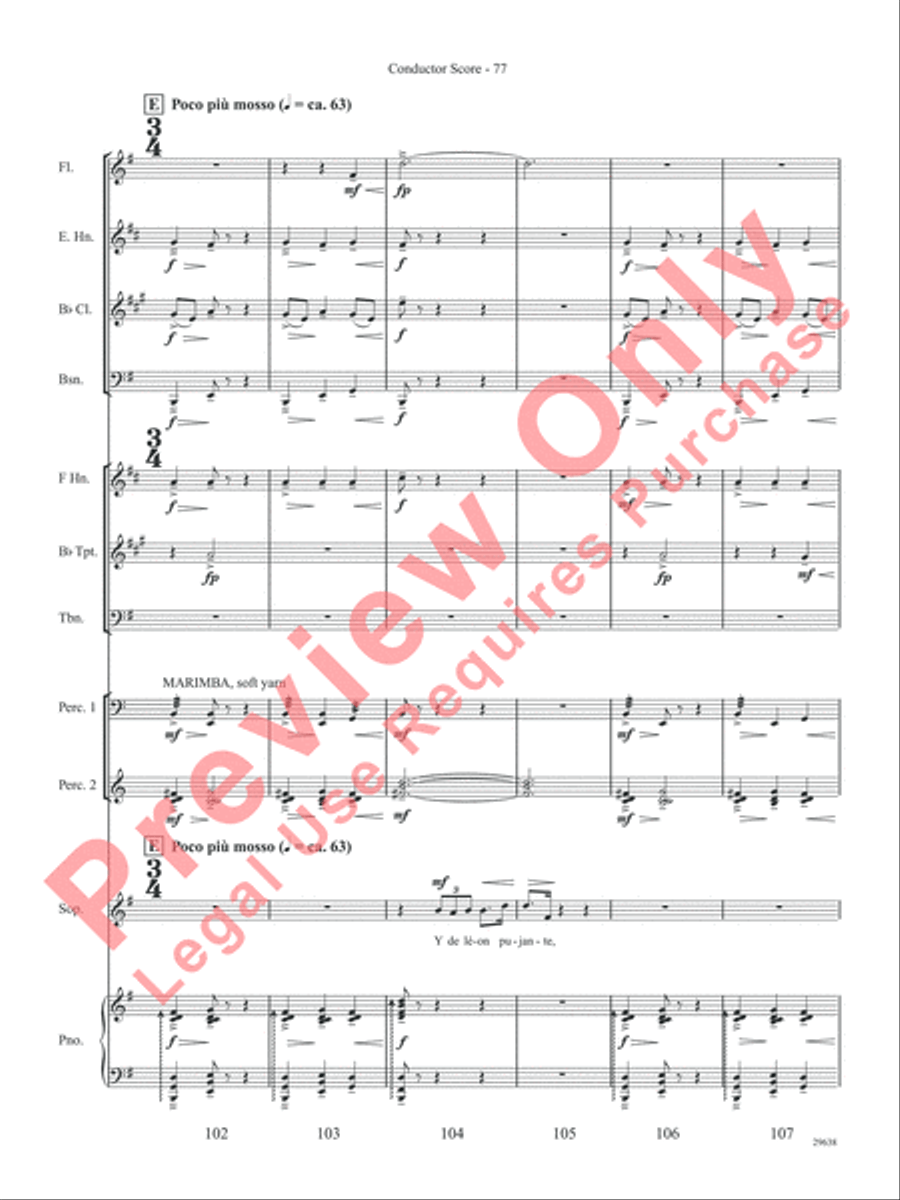Three Spanish Songs (for Soprano and Wind Ensemble) Concert Band scores gallery preview page 82