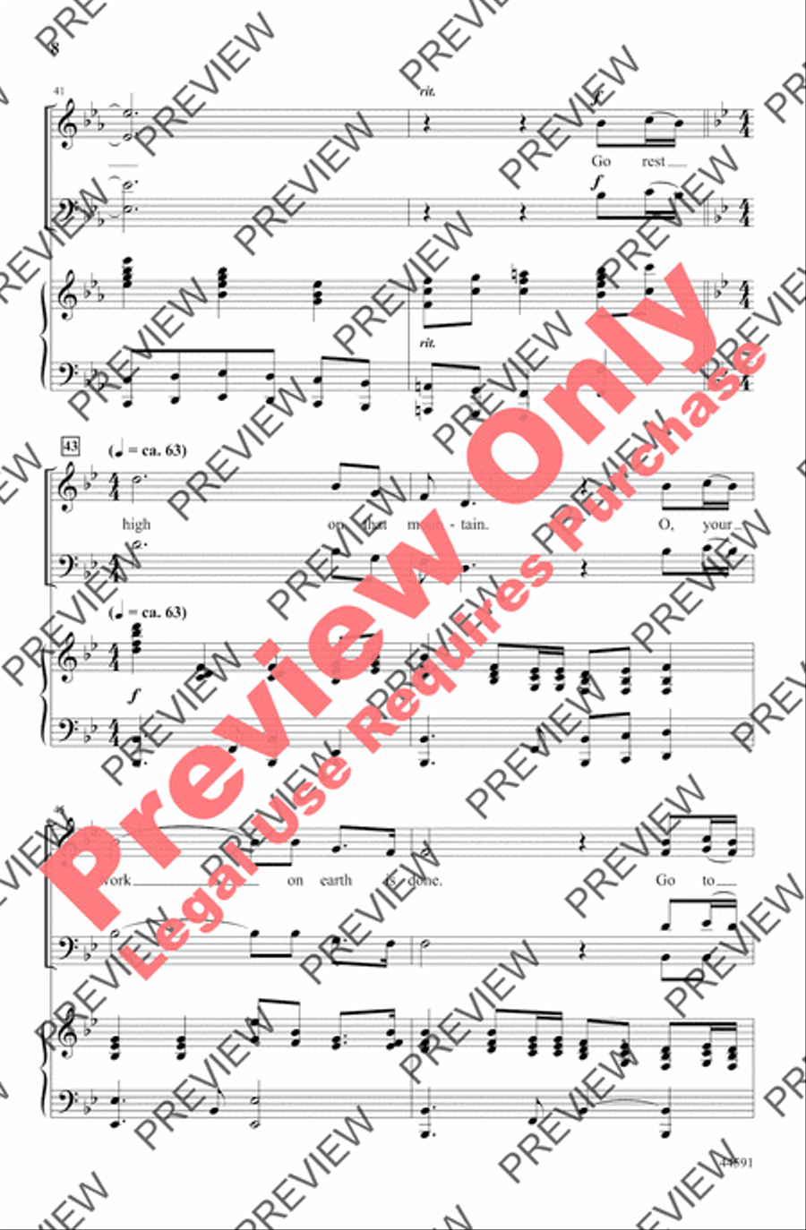 Go Rest High on That Mountain 4-Part scores gallery preview page 18