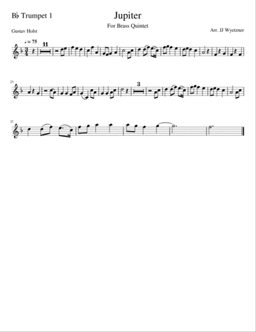 Jupiter for Brass Quintet Jupiter for Brass Quintet Brass Quintet scores gallery preview page 4