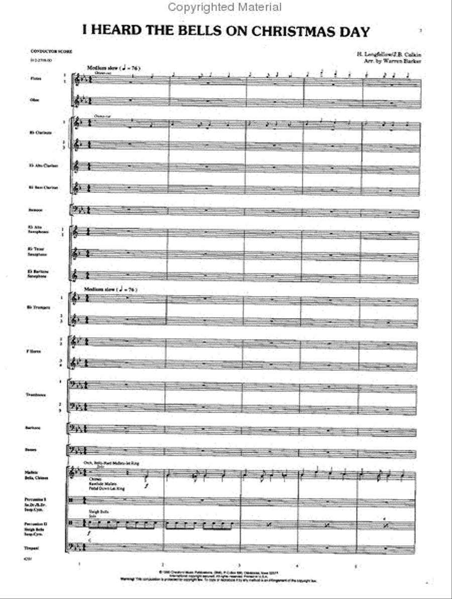 I Heard the Bells On Christmas Day Concert Band scores gallery preview page 2