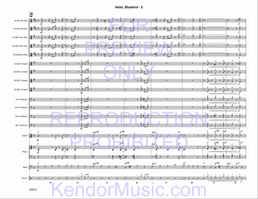 Hello, Bluebird (based on the chord changes to 'Bye Bye Blackbird' by Ray Henderson) image number null