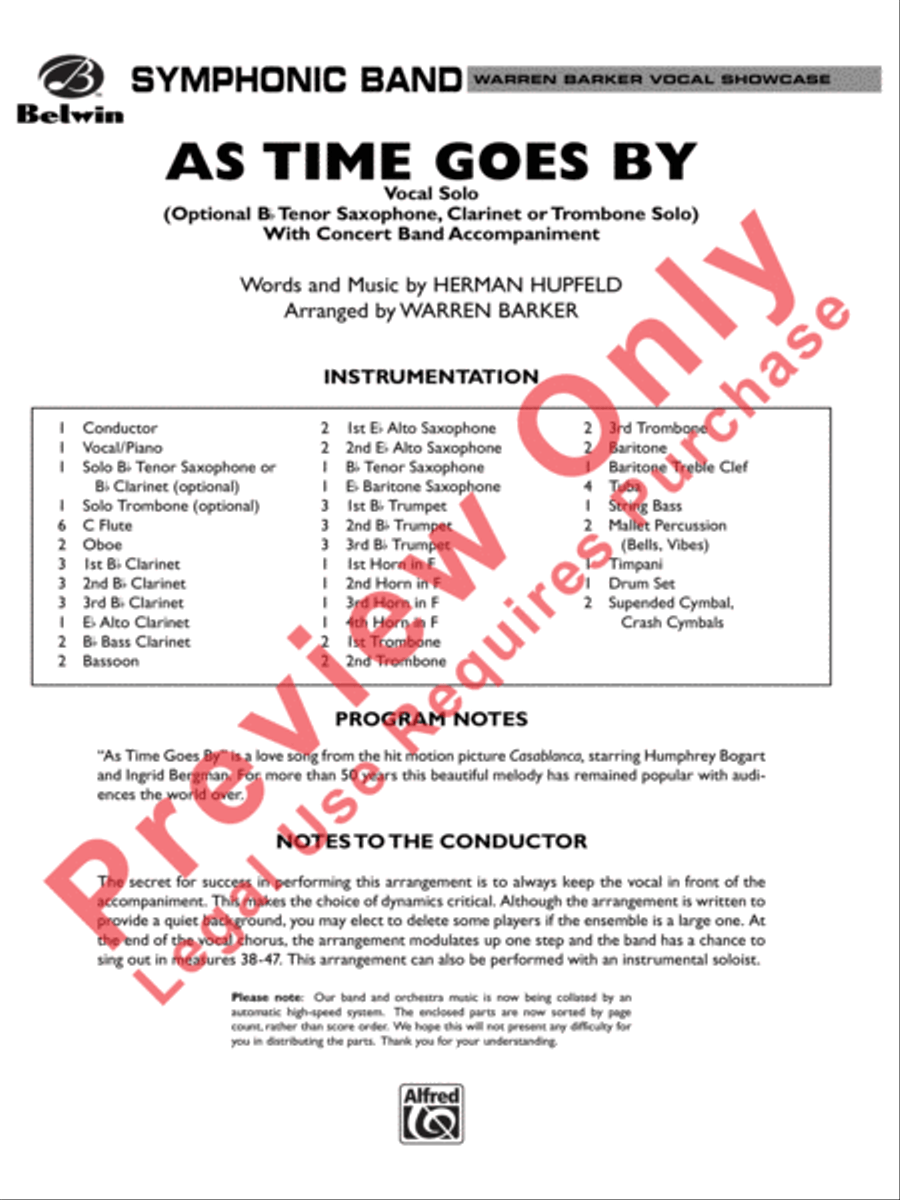 As Time Goes By Concert Band scores gallery preview page 2