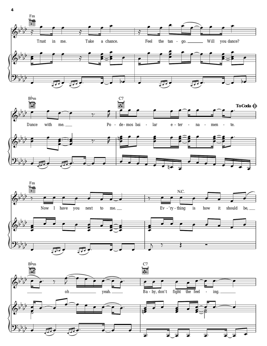 Dance With Me Dance With Me Piano, Vocal, Guitar scores gallery preview page 4