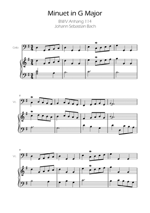 Minuet in G major BWV Anh. 114 - Bach - Cello