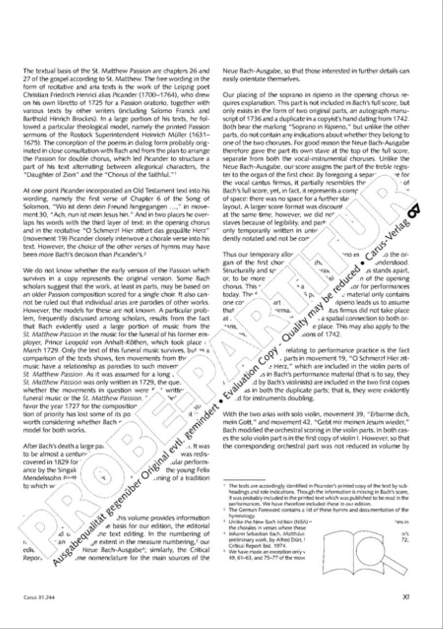 St. Matthew Passion (Matthaus-Passion) 4-Part scores gallery preview page 12