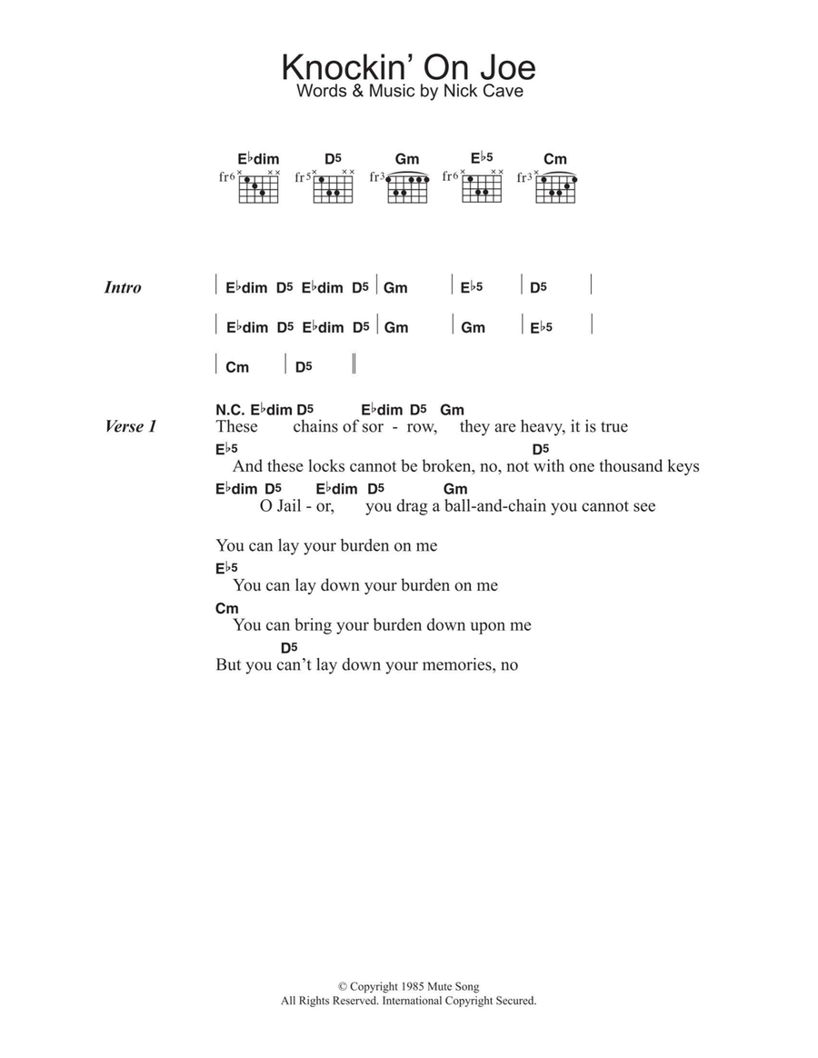 Knockin' On Joe Acoustic Guitar scores gallery preview page 1