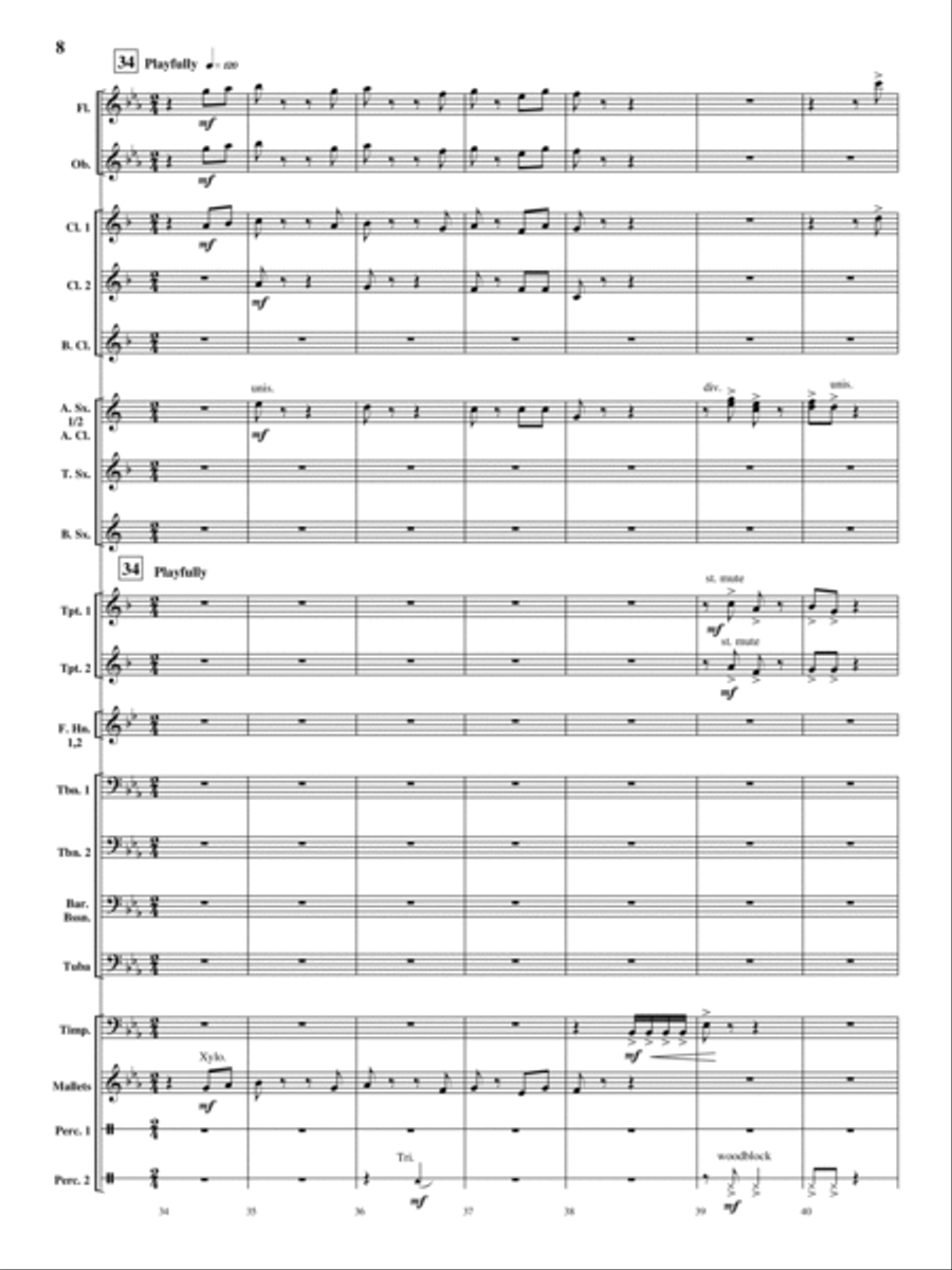 Oakdale Variations Oakdale Variations Concert Band scores gallery preview page 7