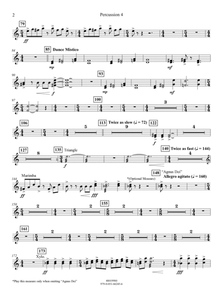 Suite from Mass (arr. Michael Sweeney) - Percussion 4