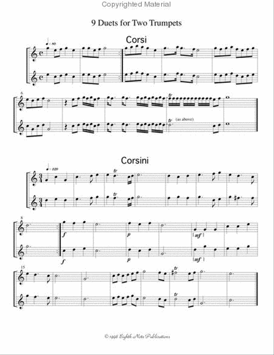 Nine Trumpet Duets Trumpet Duet scores gallery preview page 2