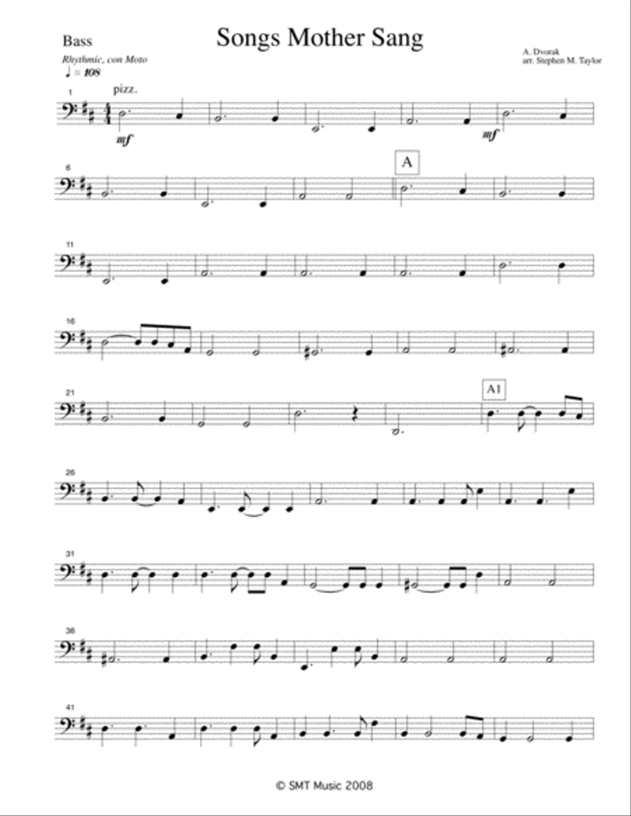 Songs Mother Taught Me (Songs Mother Sang) String Quartet scores gallery preview page 1