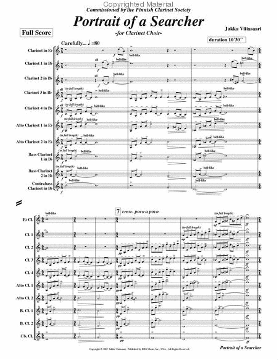 Portrait of a Searcher Portrait of a Searcher Clarinet Choir scores gallery preview page 2