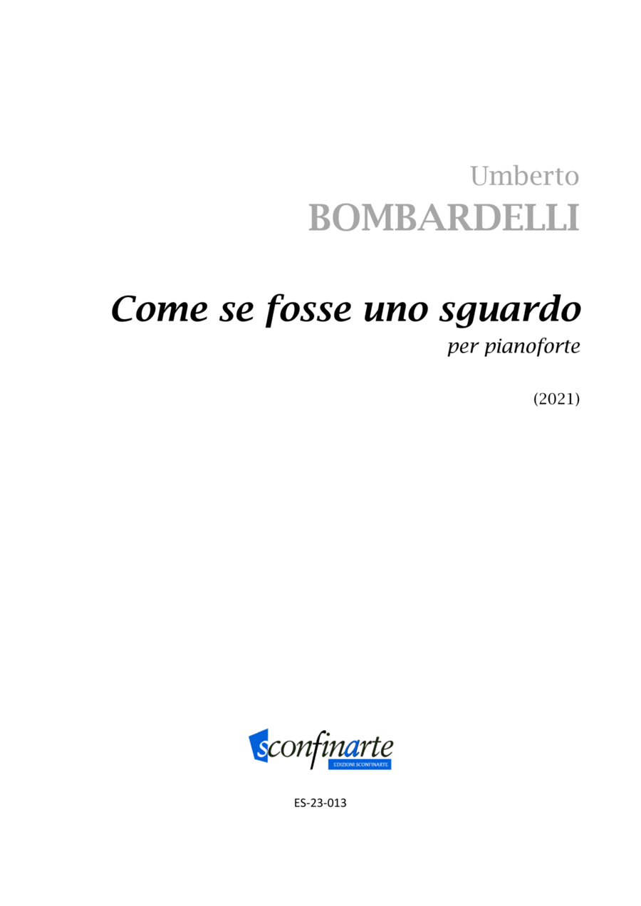 Umberto BOMBARDELLI: Come se fosse uno sguardo (ES-23-013) Piano Solo scores gallery preview page 1