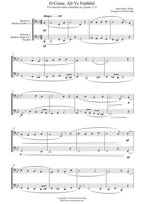 O Come, All Ye Faithful (for bassoon duet, suitable for grades 1-5)