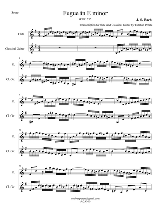 Fugue in E minor - BWV 855