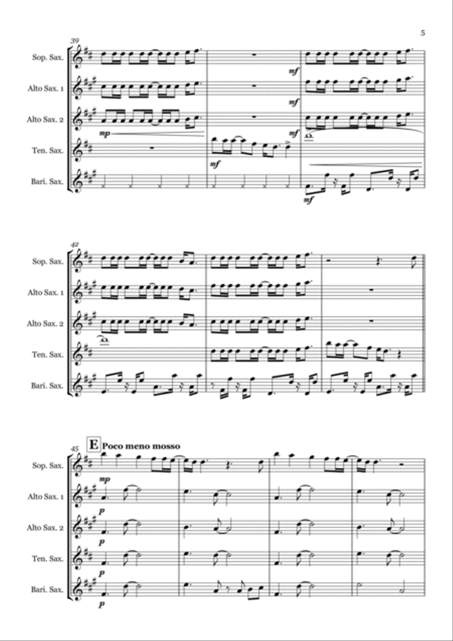 Dynamite Saxophone Quintet scores gallery preview page 5
