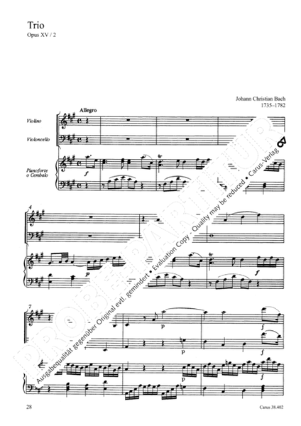 Trios in C Major and A Major (Trios in C und A)