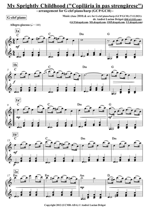 My Sprightly Childhood ("Copilăria în pas ștrengăresc") - arr. for G-clef piano/harp (GCP/GCH) (