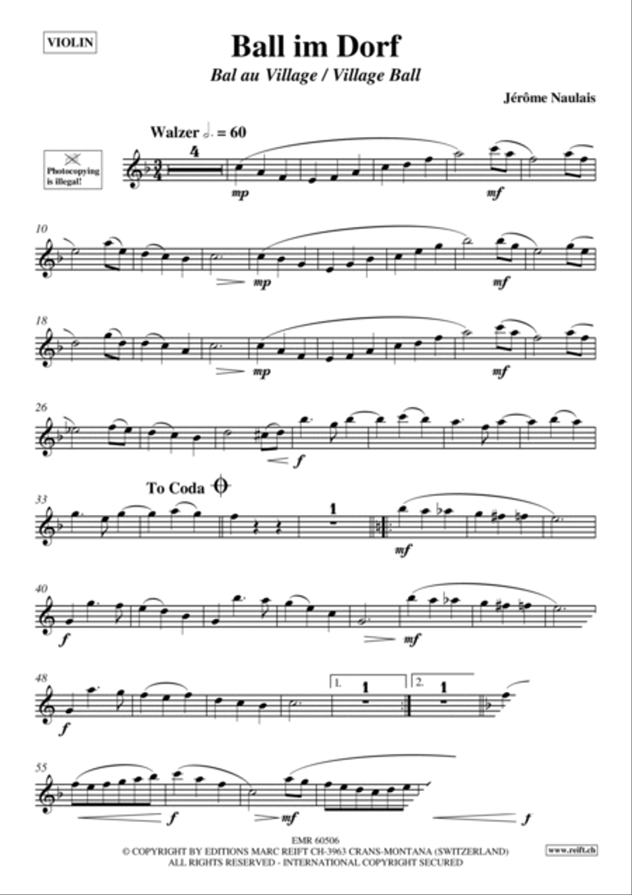 Ball im Dorf Violin Solo scores gallery preview page 4
