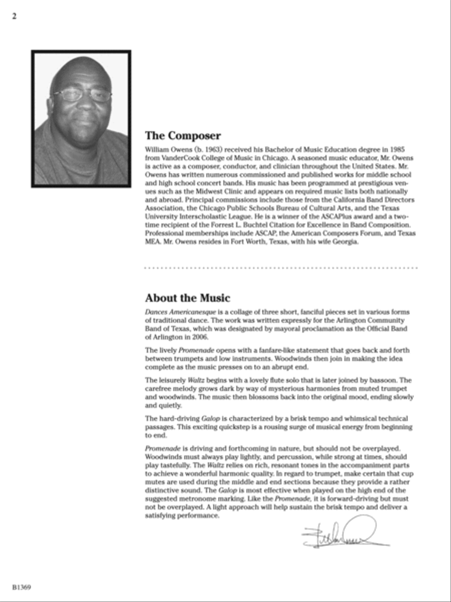 Dances Americanesque: Score Concert Band scores gallery preview page 2
