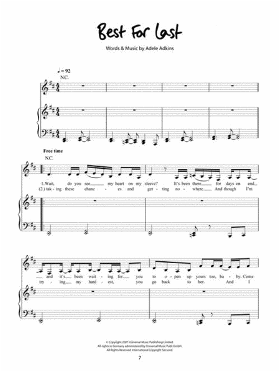 Adele - 19 Piano, Vocal, Guitar scores gallery preview page 8