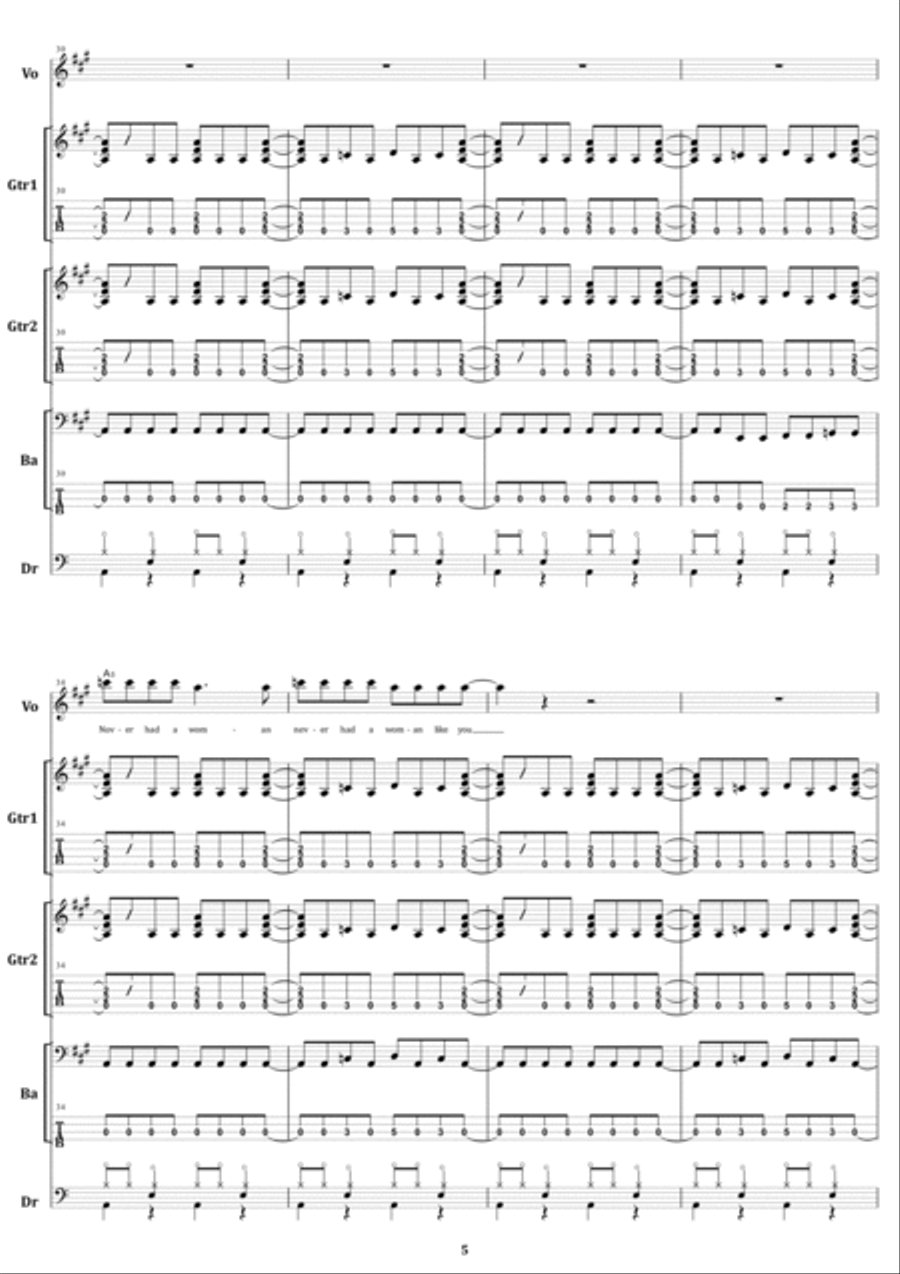 Whole Lotta Rosie Whole Lotta Rosie Electric Guitar scores gallery preview page 5