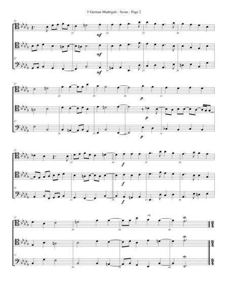 5 German Madrigals for Trombone or Low Brass Trio image number null