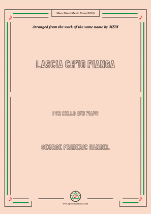 Book cover for Handel-Lascia ch'io pianga,for Cello and Piano
