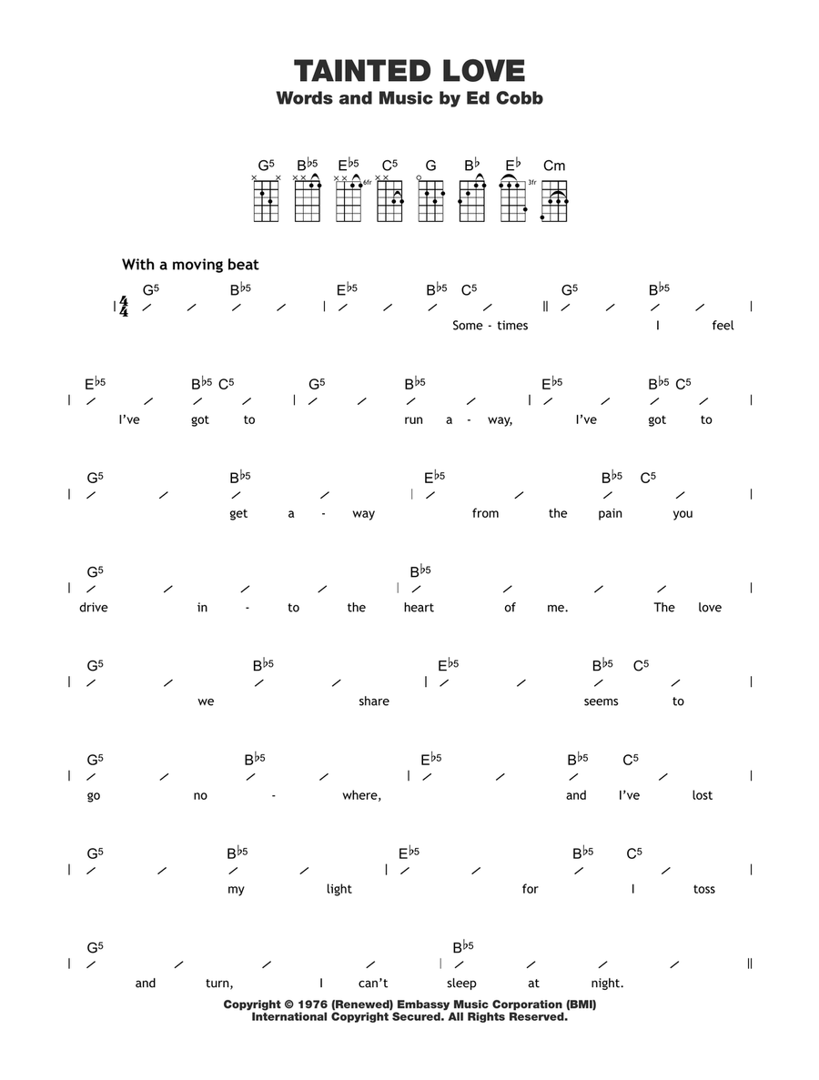 Tainted Love Ukulele scores gallery preview page 1
