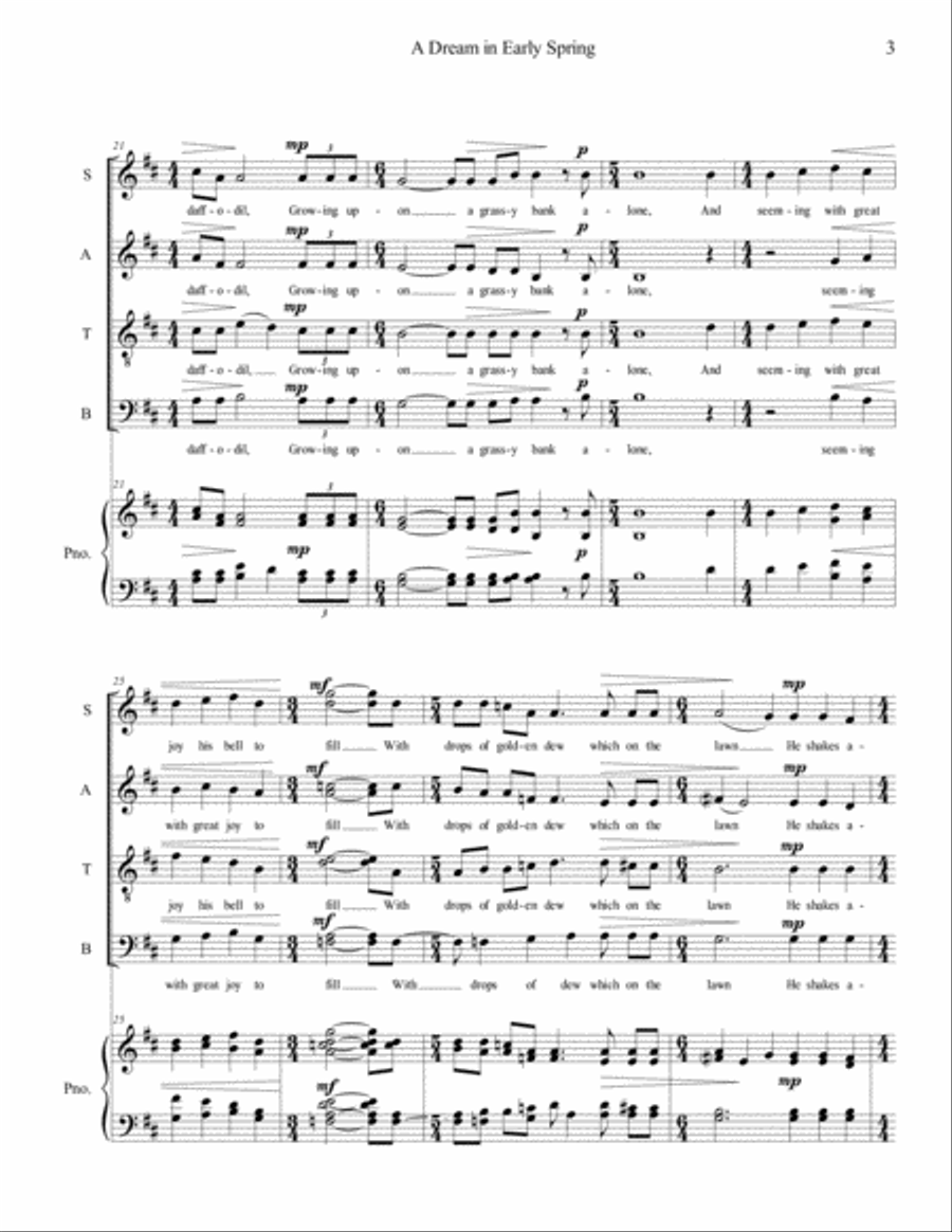 A Dream in Early Spring 4-Part scores gallery preview page 3