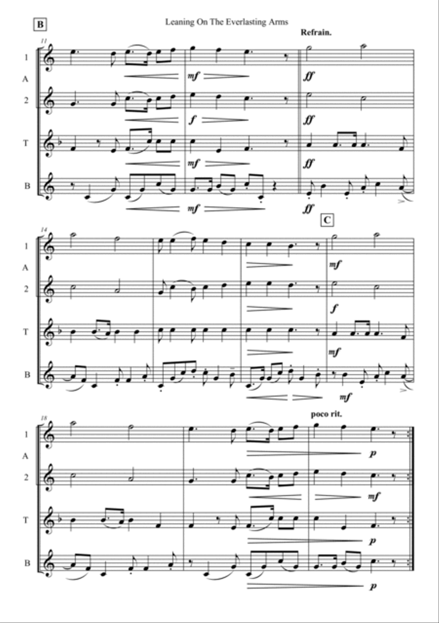 Leaning On The Everlasting Arms Woodwind Quartet scores gallery preview page 2