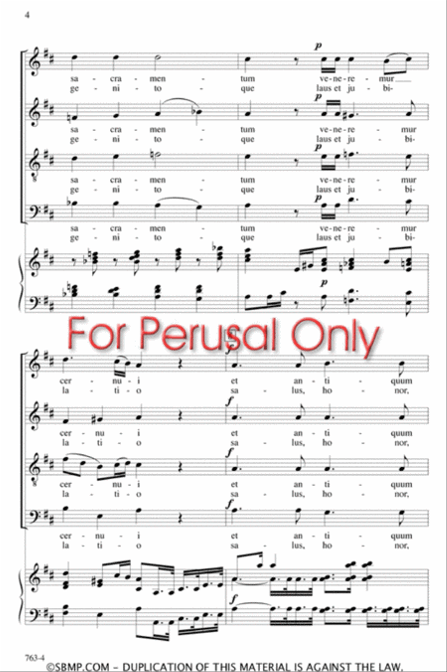 Tantum ergo - SATB Octavo 4-Part scores gallery preview page 3