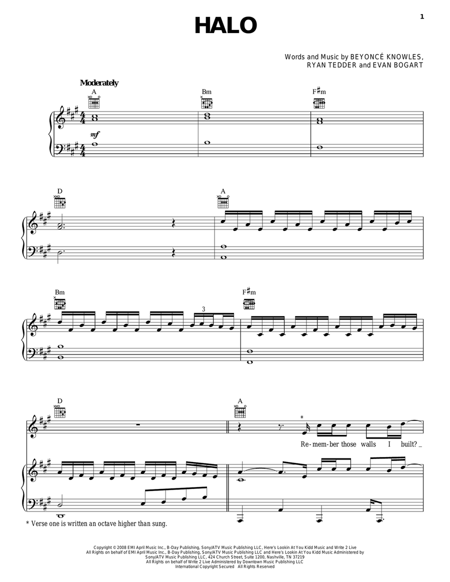 Halo Acoustic Guitar scores gallery preview page 1