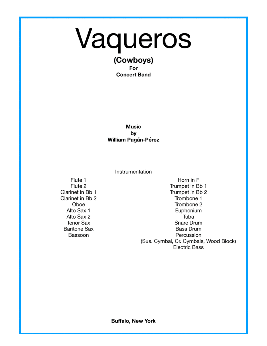 Vaqueros (Cowboys) For Concert Band Concert Band scores gallery preview page 1