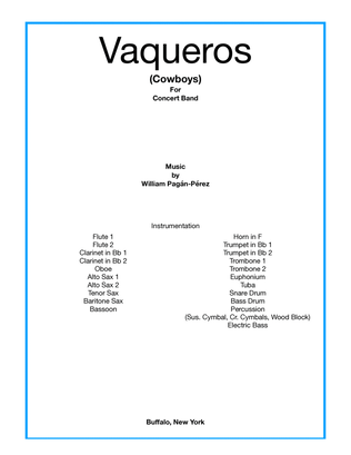 Book cover for Vaqueros (Cowboys) For Concert Band