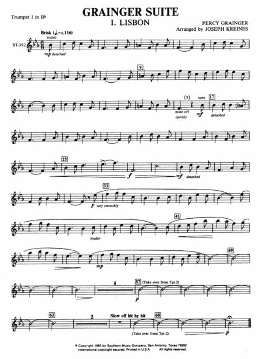 Percy Grainger Suite Brass Quintet scores gallery preview page 3