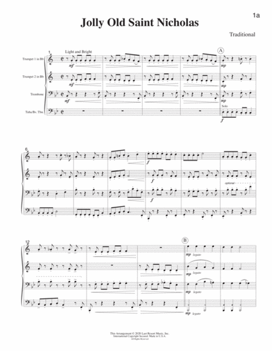Music for Four Brass, Christmas, Score 65199