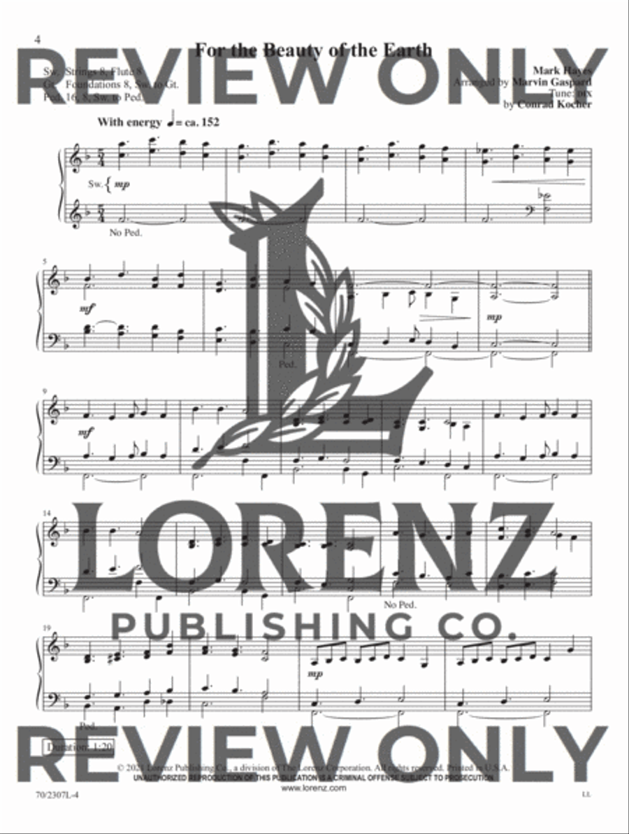 Mark Hayes: Hymns for Organ, Vol. 4 Organ Solo scores gallery preview page 5