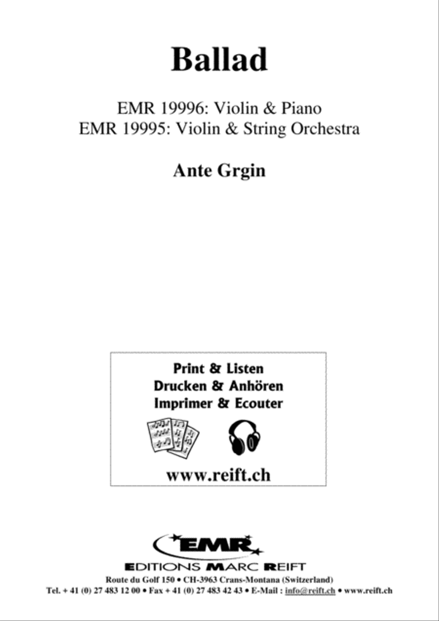 Ballad Violin Solo scores gallery preview page 1