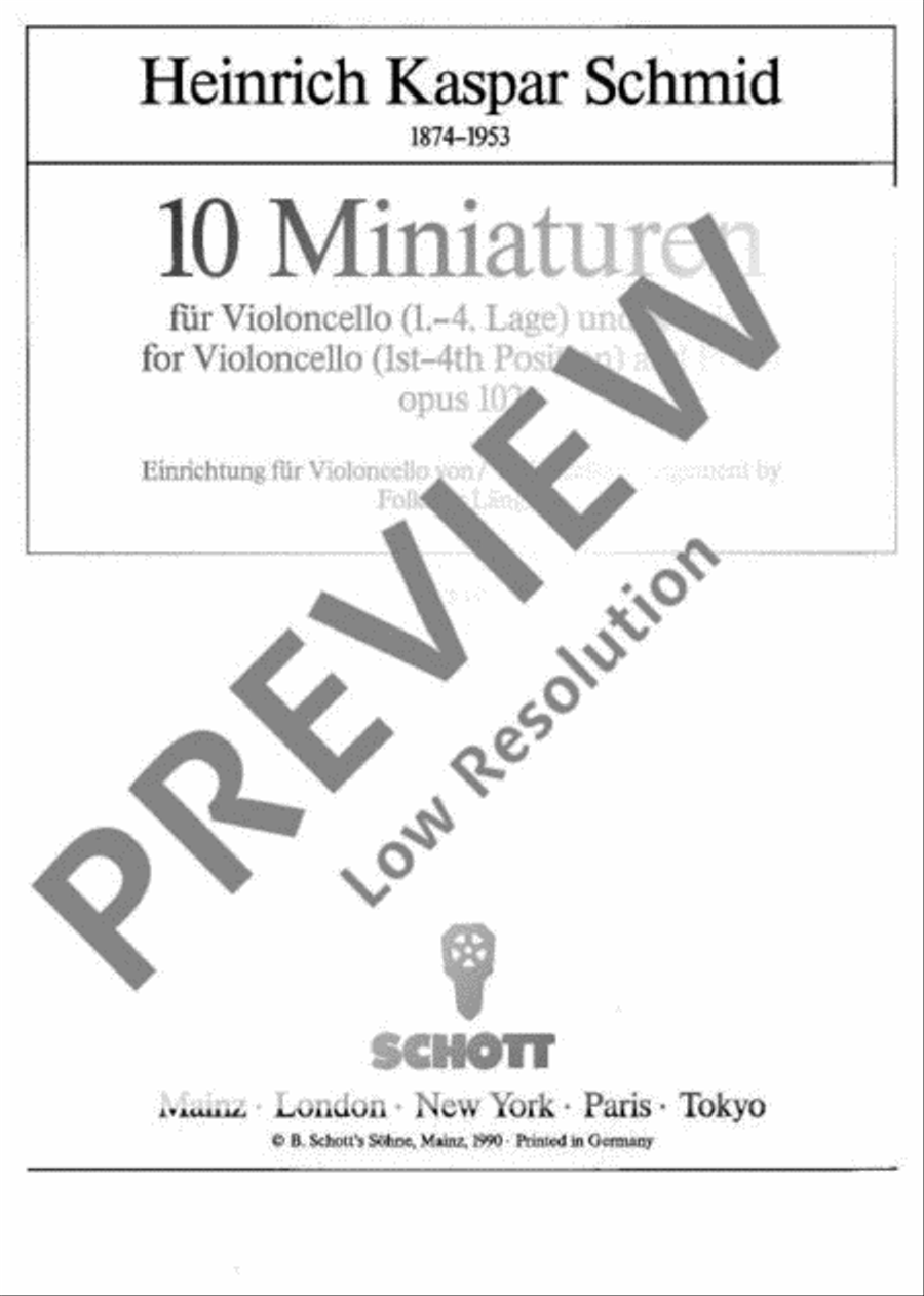 Ten Miniatures Cello scores gallery preview page 2