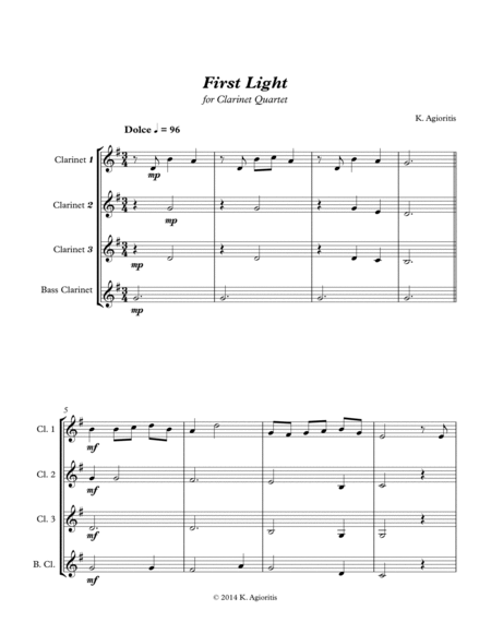 First Light - for Clarinet Quartet image number null