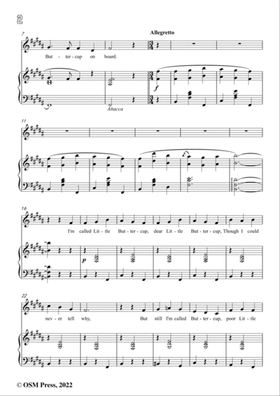 Sullivan-I'm called little buttercup,from H.M.S. Pinafore,in B Major Voice scores gallery preview page 4