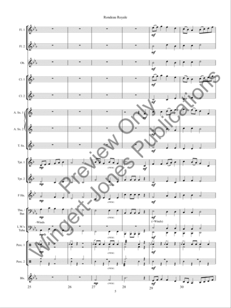 Rondeau Royale Concert Band scores gallery preview page 9