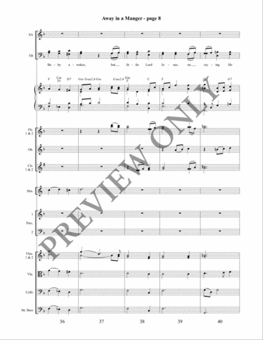Away in a Manger Away in a Manger 4-Part scores gallery preview page 9