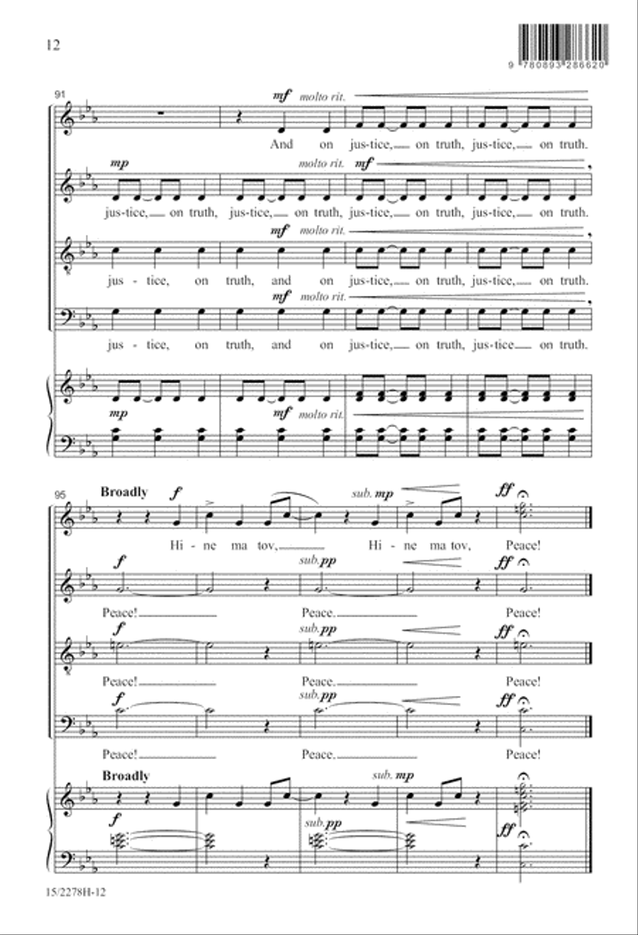On Justice, Truth, and Peace 4-Part scores gallery preview page 13
