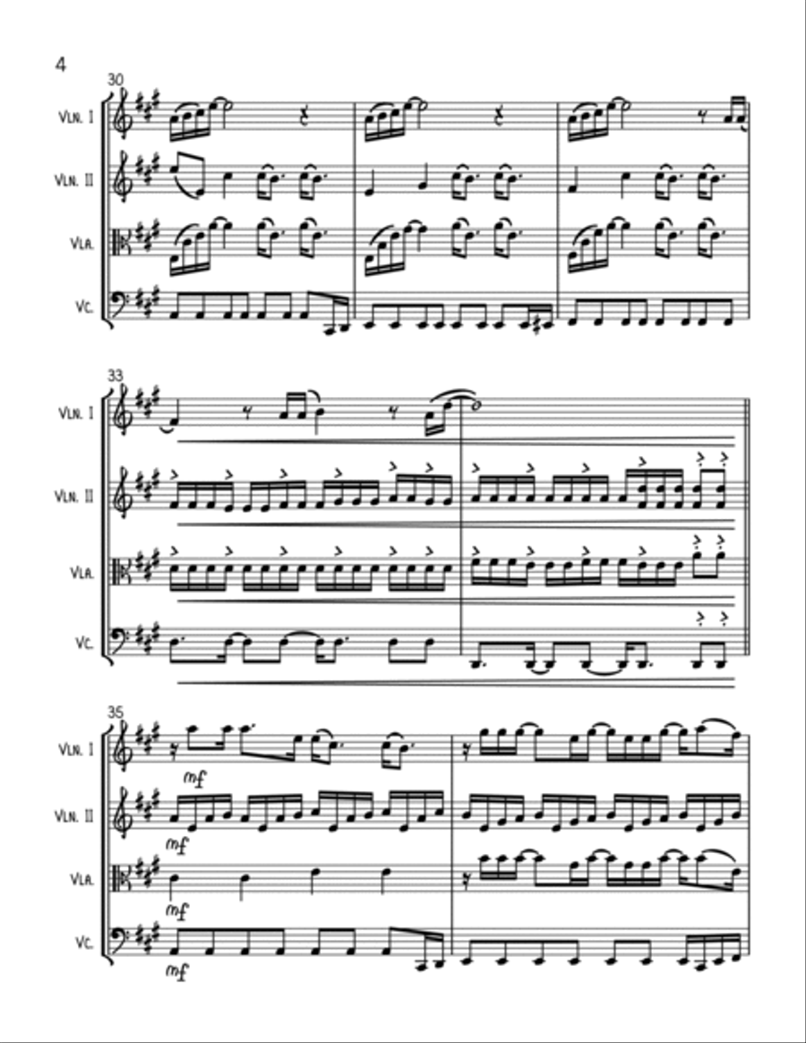 Never Enough String Quartet scores gallery preview page 4