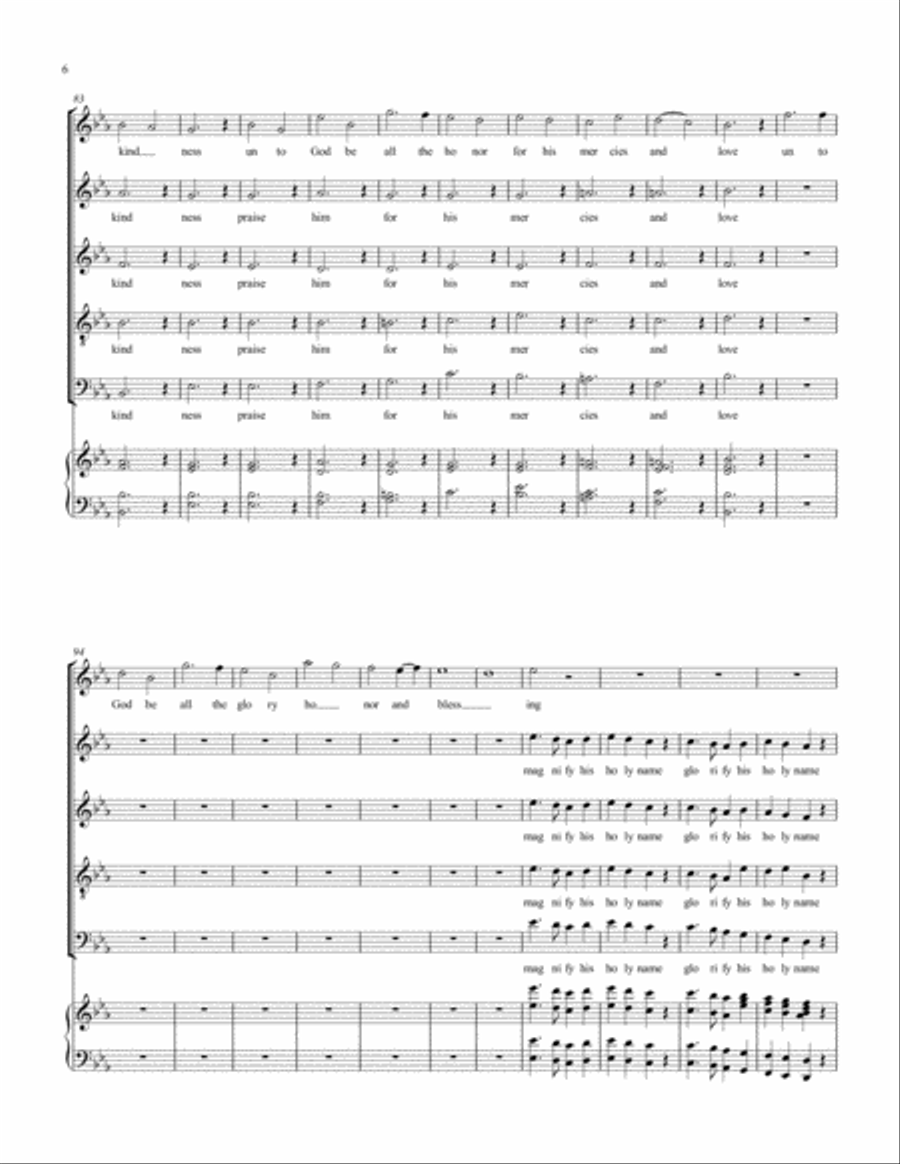 unto God be all the glory (endless praise) 4-Part scores gallery preview page 6